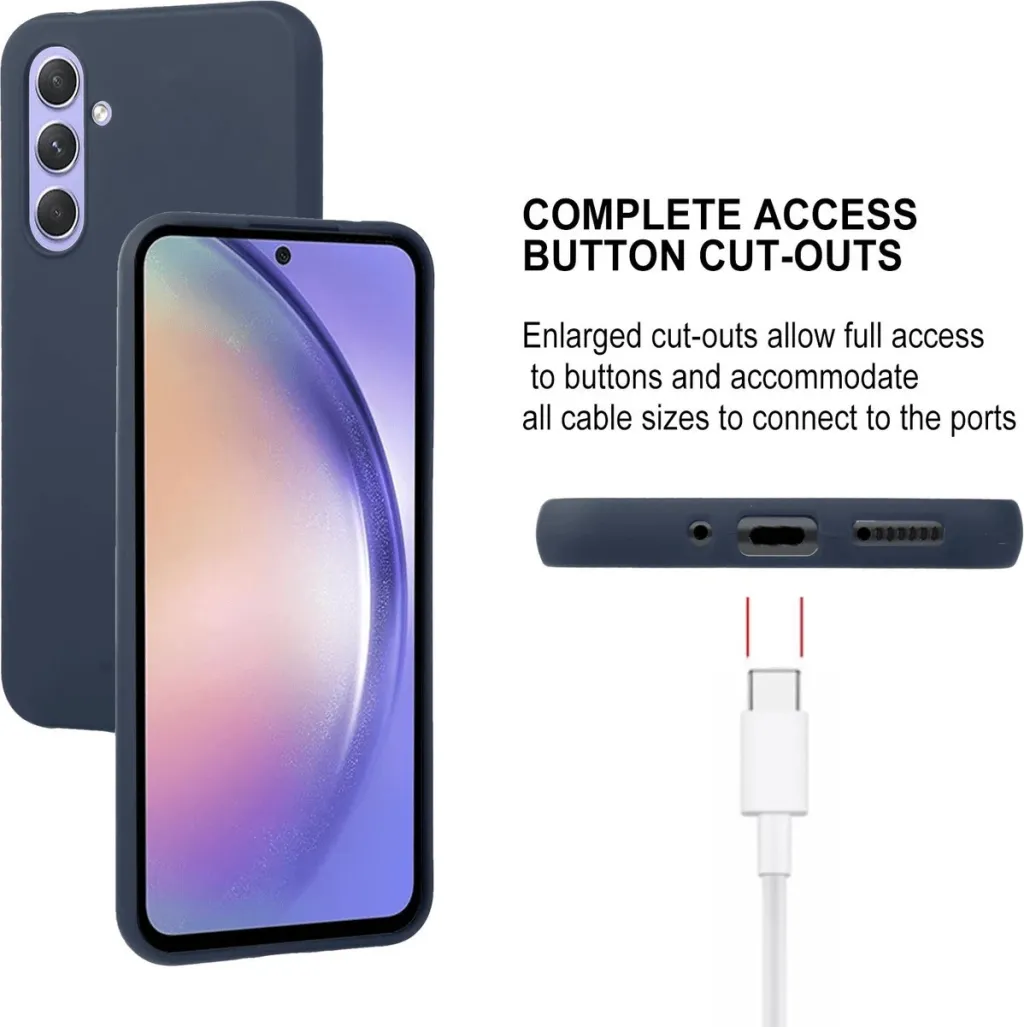 Mbështjellës silikoni Goospery Soft Feeling për Samsung Galaxy A34, kaltër e errët - 3