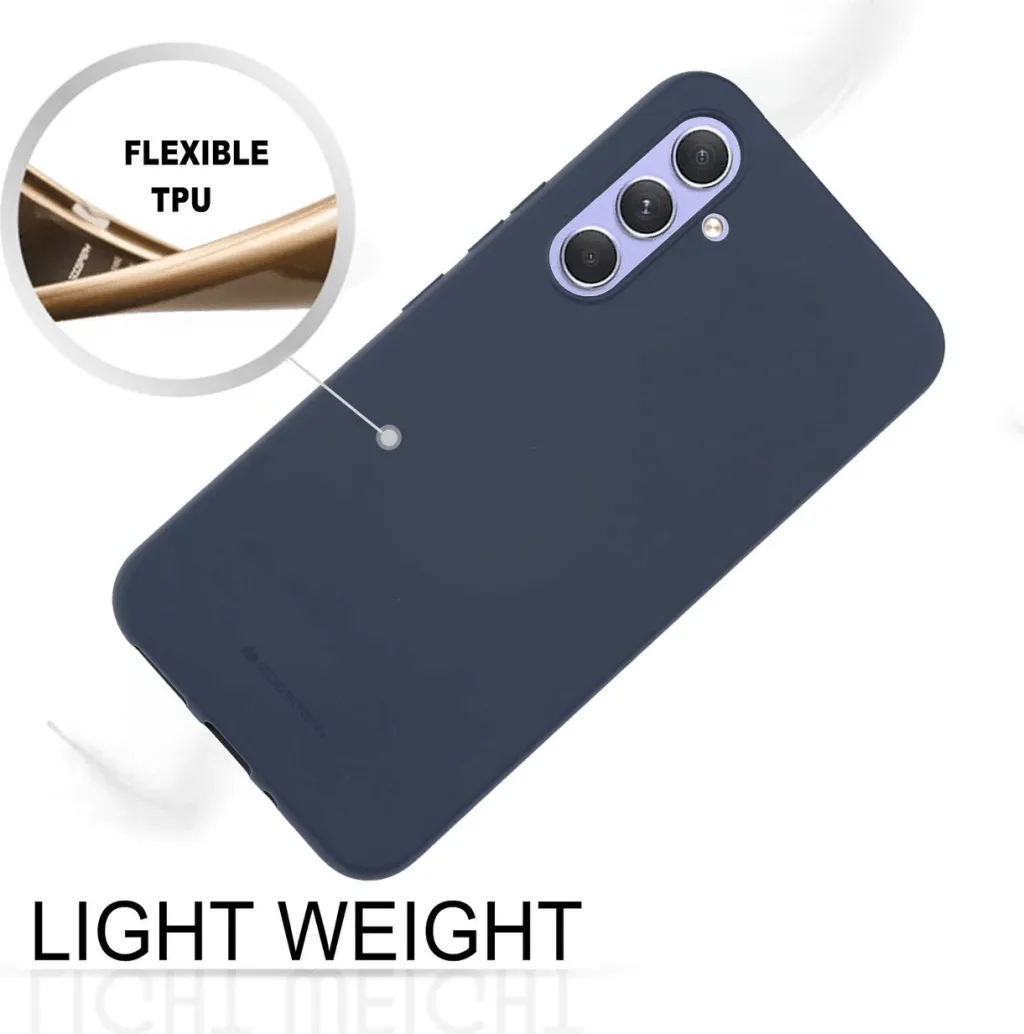 Mbështjellës silikoni Goospery Soft Feeling për Samsung Galaxy A34, kaltër e errët - 6