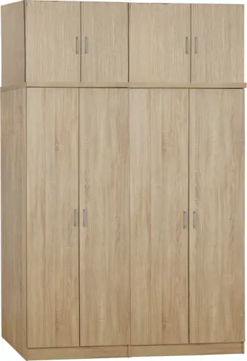 Garderobë katër fletësh me papafingo, ngjyrë sonama, 160x42x241, FH11353.02, set 4 pjesësh