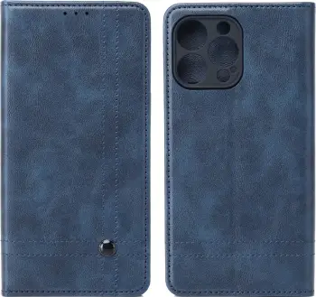Mbështjellës flip HAVANA Sleek për Samsung Galaxy S25 5G, TPU + lëkurë artificiale, mbyllje magnetike, blu