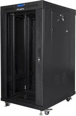 Kasë rack LANBERG 19" 22U 600x600mm, e zezë, derë xhami