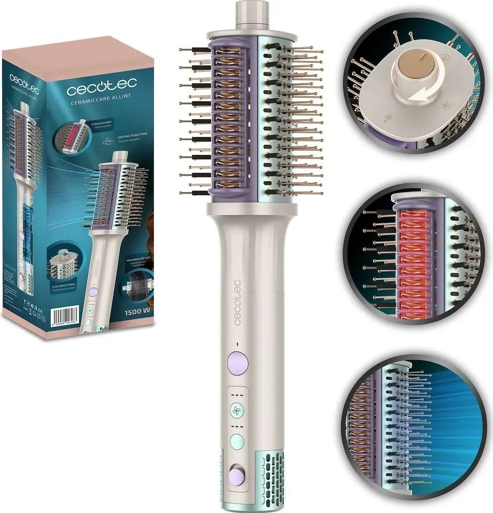 Tharëse flokësh Cecotec CeramicCare Allin1, 1500W, e bardhë - 1