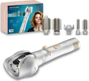Tharëse flokësh Cecotec CeramicCare 6in1 Gyro, 1100W, USB-C, argjendtë