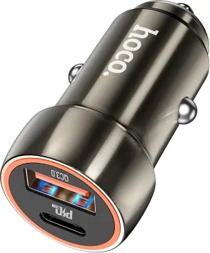 Karikues makine Hoco Z46A, USB dhe USB C, 20W, gri - 1