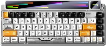 Tastierë mekanike Leobog gasket AMG65, 65%, RGB, Leobog Jasper switch, bardhë-gri