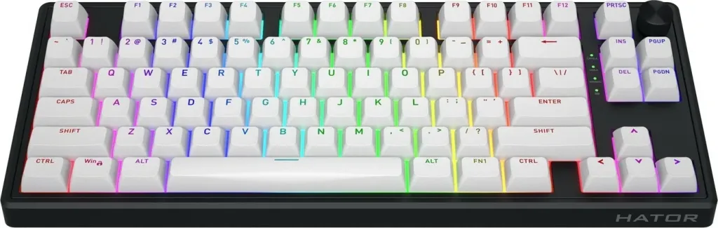 Tastierë mekanike Hator Skyfall 80 Wireless, RGB, 75%, bardhë-zi - 2