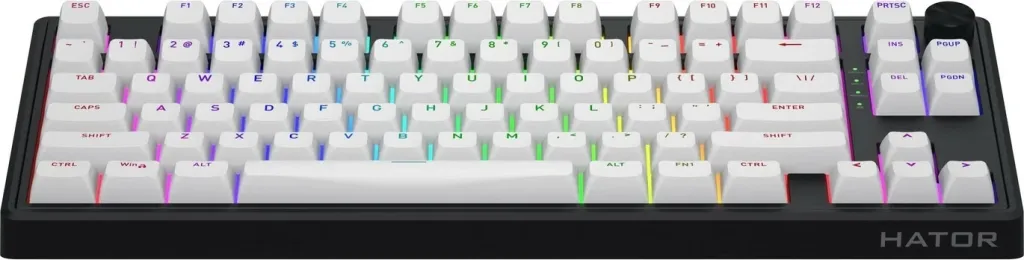 Tastierë mekanike Hator Skyfall 80 Wireless, RGB, 75%, bardhë-zi - 3