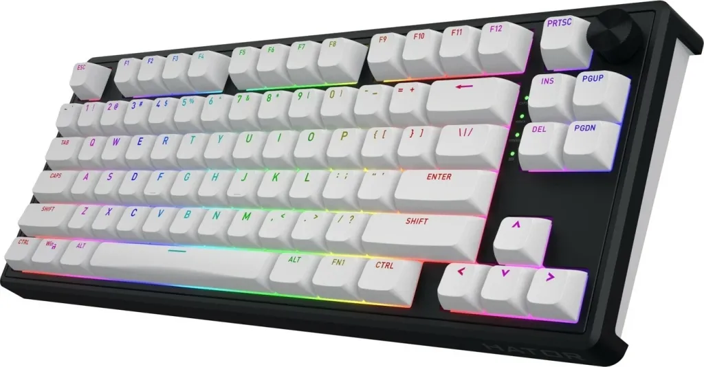 Tastierë mekanike Hator Skyfall 80 Wireless, RGB, 75%, bardhë-zi - 4