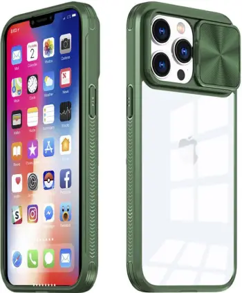 Mbështjellës ONASI Lens Cover për Samsung Galaxy A14, silikon i hollë me grip të mirë, me mbrojtje kamere, transparent/jeshile