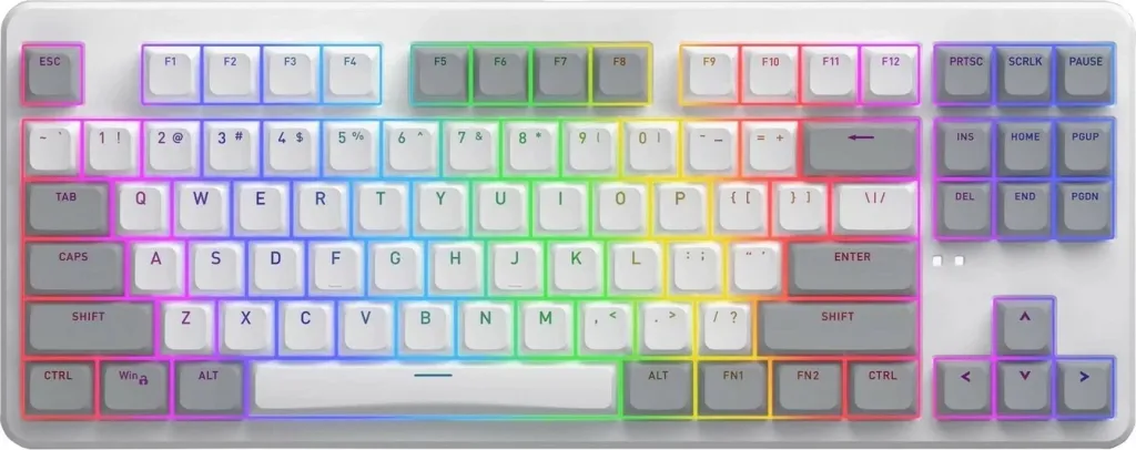Tastierë mekanike Hator Rockfall 3 TKL Wireless, RGB, Hot-Swap, e bardhë - 1
