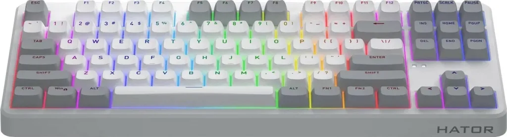 Tastierë mekanike Hator Rockfall 3 TKL Wireless, RGB, Hot-Swap, e bardhë - 2