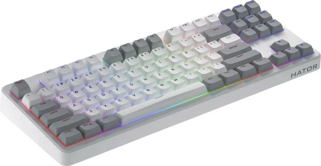 Tastierë mekanike Hator Rockfall 3 TKL Wireless, RGB, Hot-Swap, e bardhë - 4