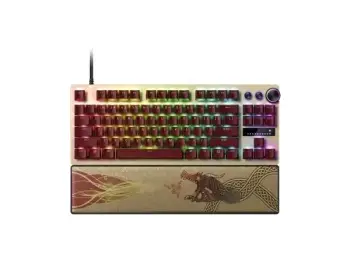 Tastierë Razer Huntsman V3 Pro TKL US, Counter-Strike 2 Edition, RGB, yellow