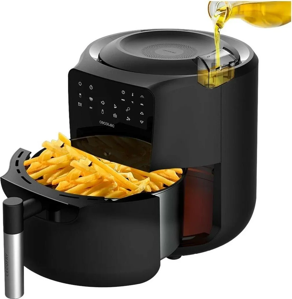 Fritezë pa yndyrë Cecotec CecoFry Rain, 5.5L, 1550W, e zezë - 2