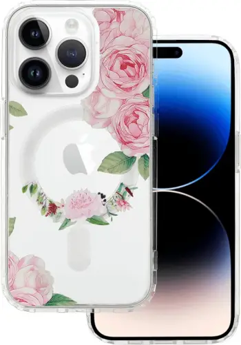 Mbështjellës ONASI Clear Case Elite MagSafe për iPhone 15, silikon transparent, rozë