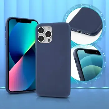 Mbështjellës ONASI për iPhone 15, silikon mat, blu mat