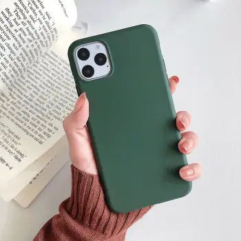 Mbështjellës silikoni ONASI për iPhone 15 Plus, i hollë, anti-rrëshqitës, jeshil mat