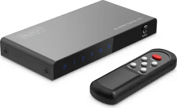Switch HDMI Digitus 4K, 3x1, HDMI, Micro-USB, Metal, Ngjyrë e zezë