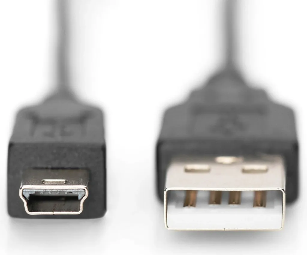 Kabllo USB 2.0 Digitus 3m, USB A në Mini-USB B, e zezë - 2