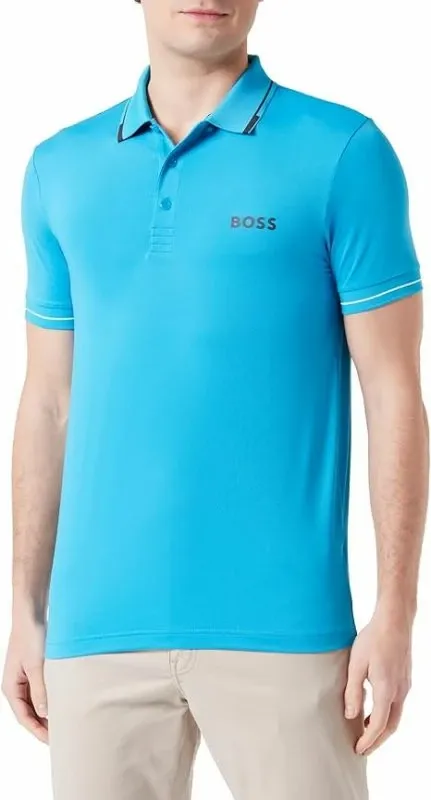 Maicë polo për meshkuj Boss, turquoise - 2
