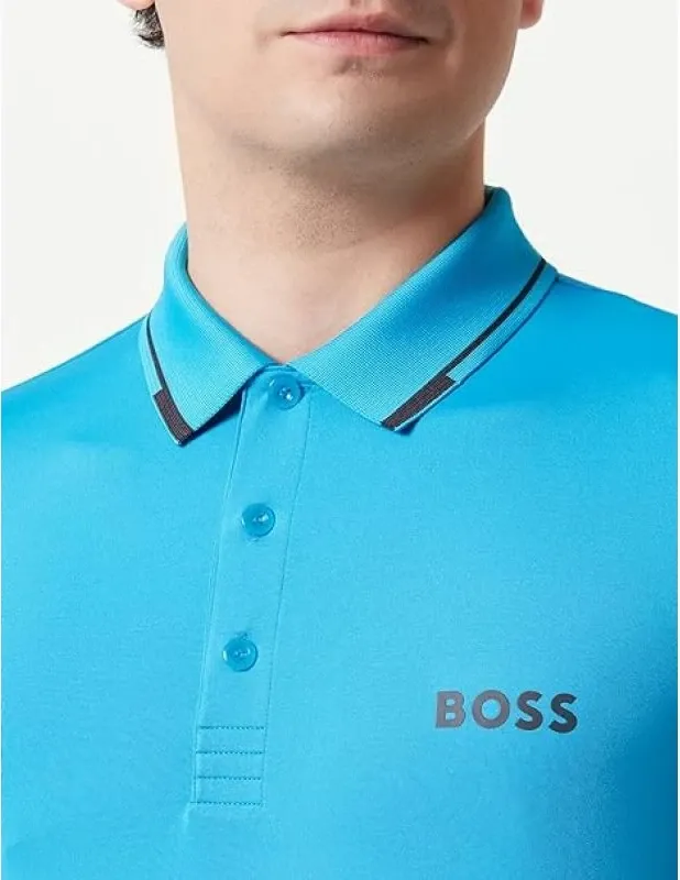 Maicë polo për meshkuj Boss, turquoise - 3