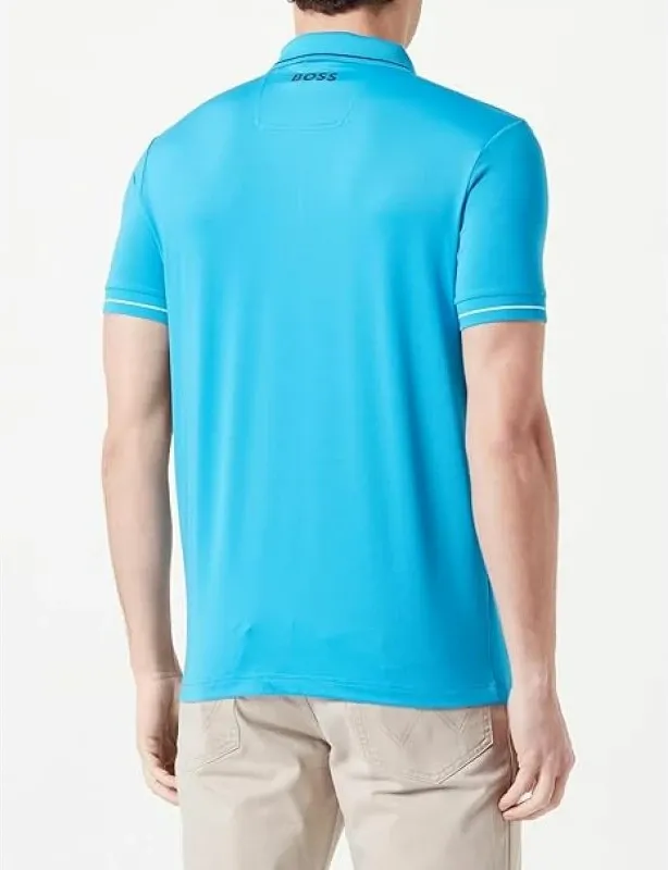 Maicë polo për meshkuj Boss, turquoise - 4