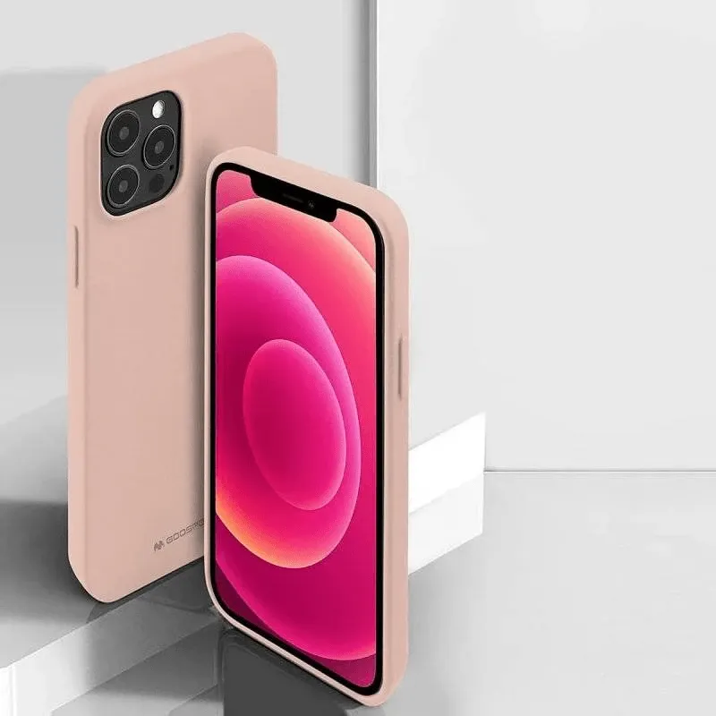 Mbështjellës Goospery Soft Feeling Silicone Case për iPhone 15 Pro Max, silikoni, bezhë - 6