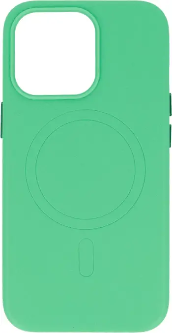Mbështjellës ONASI MagSafe për iPhone 13 6.1, lëkurë + silikon, Mint