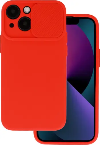Mbështjellës silikoni ONASI 18241 për iPhone 15 Plus me kapak lente/kamere, i kuq