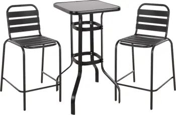 Set kopshti tavolinë & karrige Laura FH21055, 3 pjesë, të zeza