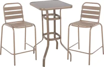 Set për bar Laura FH21056, 3 pjesë, metal/ngjyrë shampanje