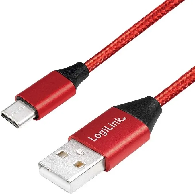 Kabllo LogiLink USB-C 1.0m, e kuqe - 1
