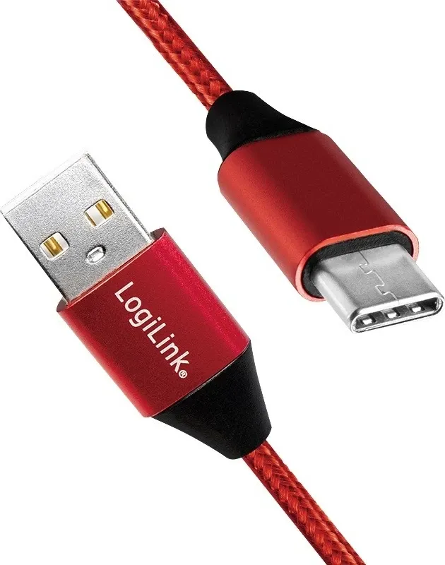 Kabllo LogiLink USB-C 1.0m, e kuqe - 2