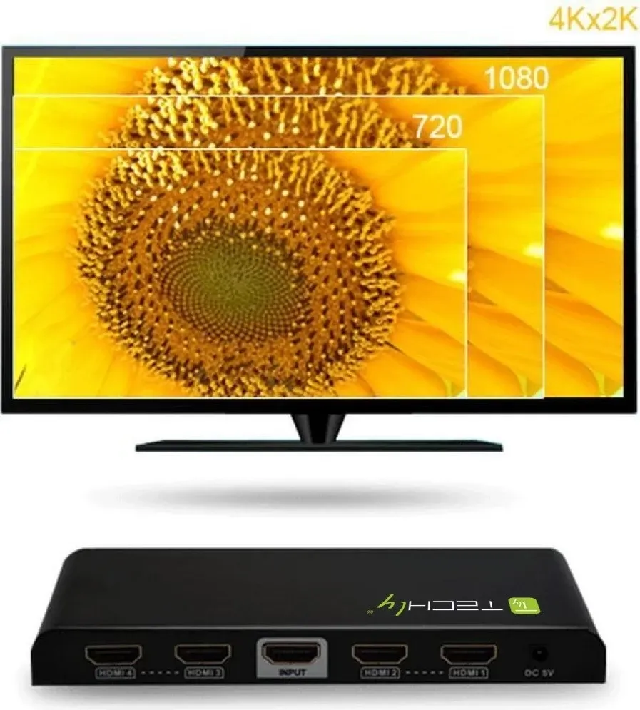 Splitter HDMI Techly 1×4, 4K@60Hz, EDID, i zi - 4