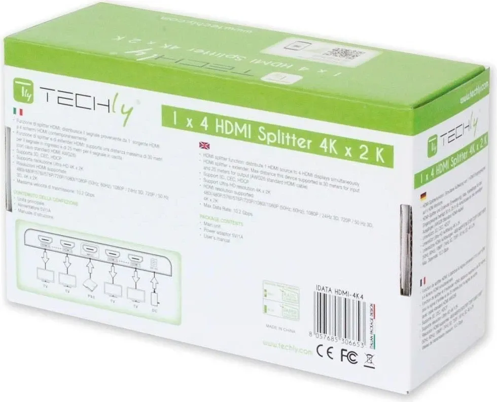 Splitter HDMI Techly 1×4, 4K@60Hz, EDID, i zi - 8