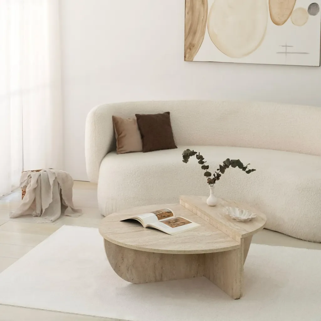 Tavolinë kafeje Hanah Home, Podium, ngjyrë travertine - 2