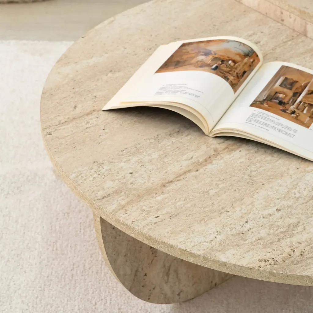Tavolinë kafeje Hanah Home, Podium, ngjyrë travertine - 3