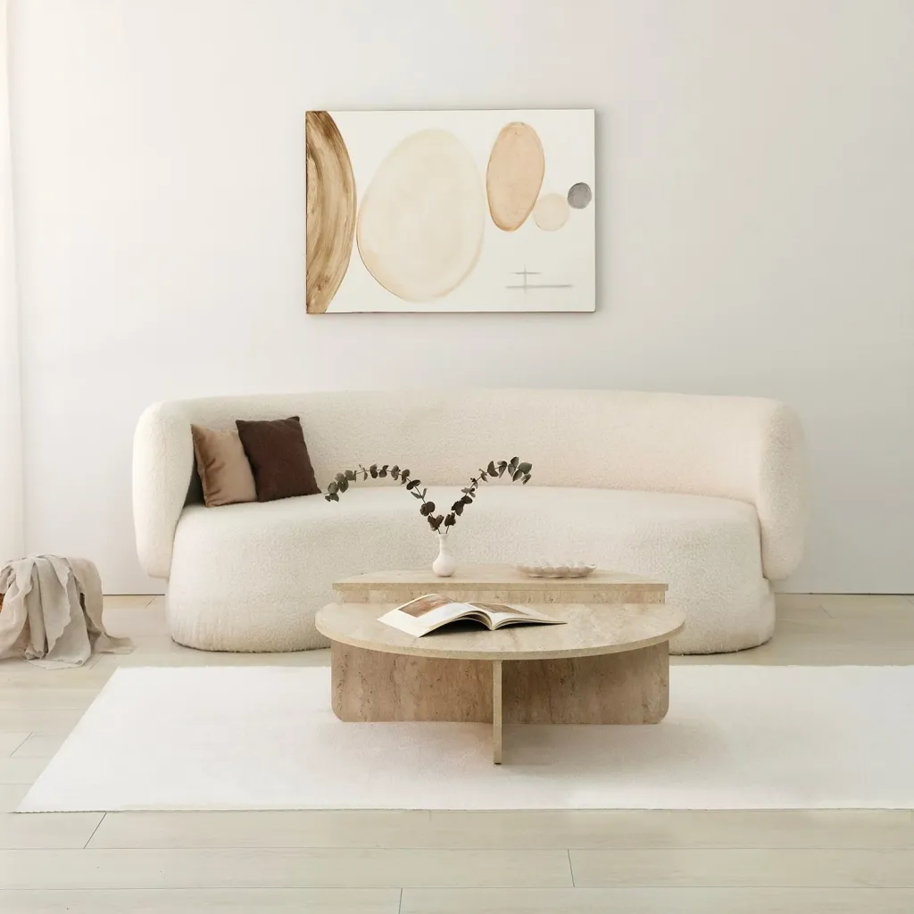 Tavolinë kafeje Hanah Home, Podium, ngjyrë travertine - 4