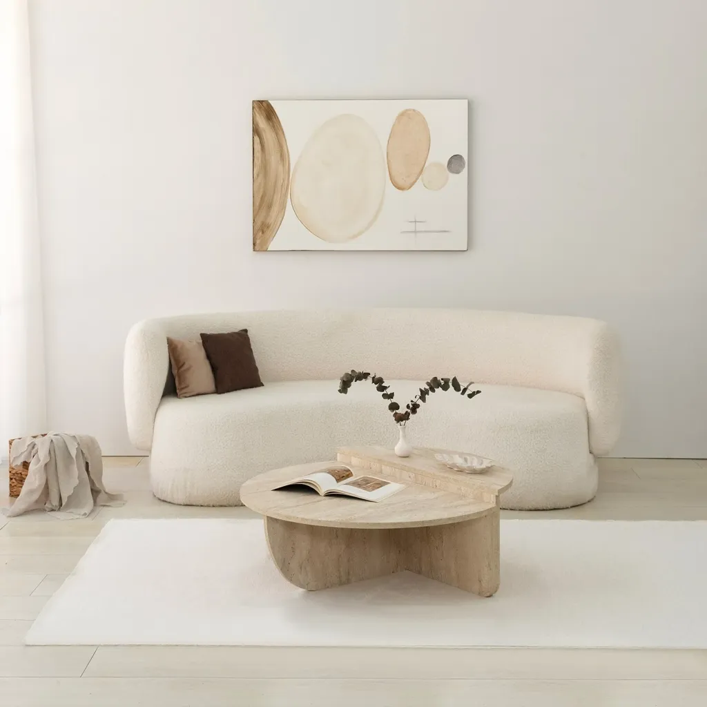 Tavolinë kafeje Hanah Home, Podium, ngjyrë travertine - 6