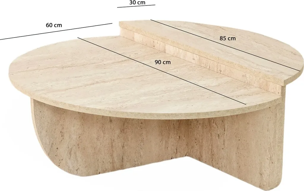 Tavolinë kafeje Hanah Home, Podium, ngjyrë travertine - 8