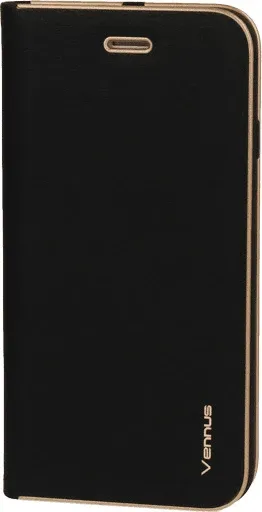 Mbështjellës flip HAVANA Premium për Samsung Galaxy A34, mbyllje magnetike, vend për kartë, zi me skaj të artë - 1
