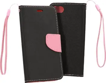 Mbështjellës HAVANA Fancy Diary MPN 17189 për Samsung Galaxy A14, flip cover, mbyllje magnetike, xhepa për karta, rrip dore, zi-rozë