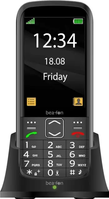 Telefon me butona Beafon SL270, ekran 3.5\", 2G GSM, SOS, Bluetooth, USB-C, i zi, set me dock karikimi