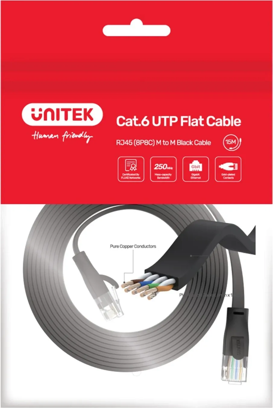 Kabllo rrjeti Unitek Patchcord Cat 6, U/UTP, 5 m, e zezë (C1812GBK) - 5