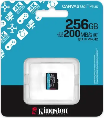 Kartelë memorie microSDXC Kingston Canvas Go! Plus SDCG3/256GB 256GB 200MB/s me adaptor SD (2në1)