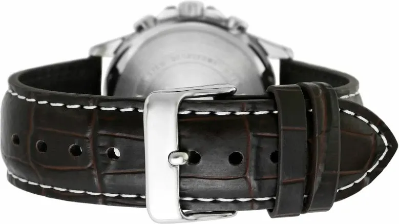 Orë dore për meshkuj Casio, argjendtë e arit me rrip kafe - 5