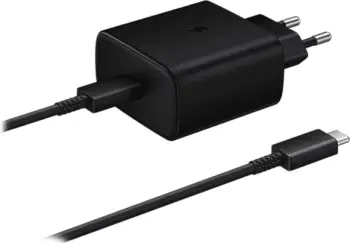 Karikues shtëpie Samsung EP-TA845XBE 45W Super Fast Charge + kabllo USB-C EP-DN975BBE, e zezë (bulk/set)
