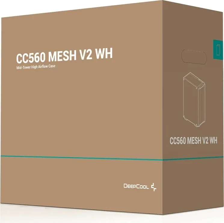 Kasë DEEPCOOL CC560 MESH V2 WH Midi Tower, Bardhë - 4