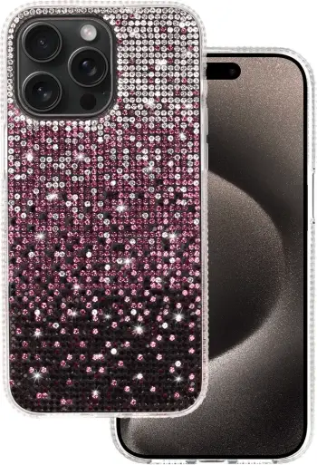 Mbështjellës silikoni ONASI Star Light MPN 19272 për Samsung Galaxy A15 5G, PC+TPU, me glitter dhe gurë dekorativë, rozë