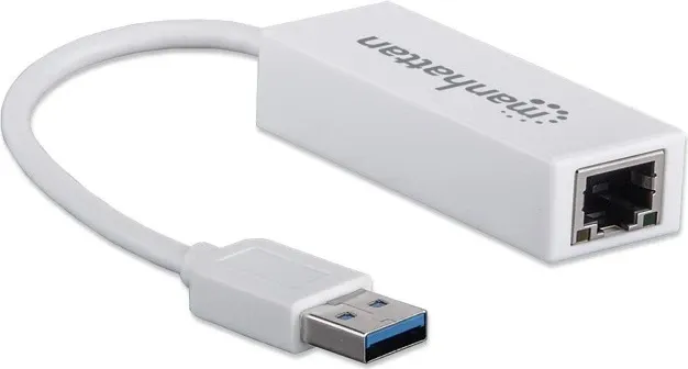Konvertuesi Manhattan USB në RJ45, bardhë - 2